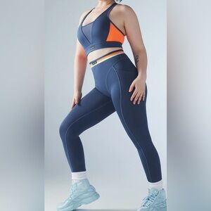 Savage X Fenty LINEUP HIGH-WAIST POCKET LEGGING Navy Blue Size Medium